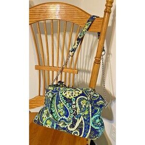 Vera Bradley Rhythm and Blues Chain Strap Multi Handle Bag Purse RARE